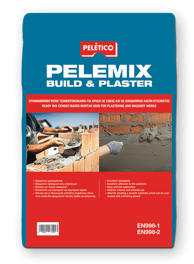 Pelemix Build & Plaster προαναμειγμένο κονίαμα με βάση το τσιμέντο - 25kg