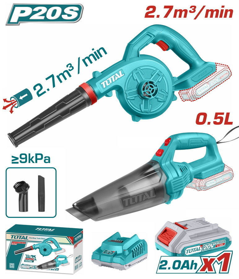 Σετ Σκουπάκι & Φυσητήρας 20V με 1 Μπαταρία 2Ah - TOSLI240998E - TOTAL