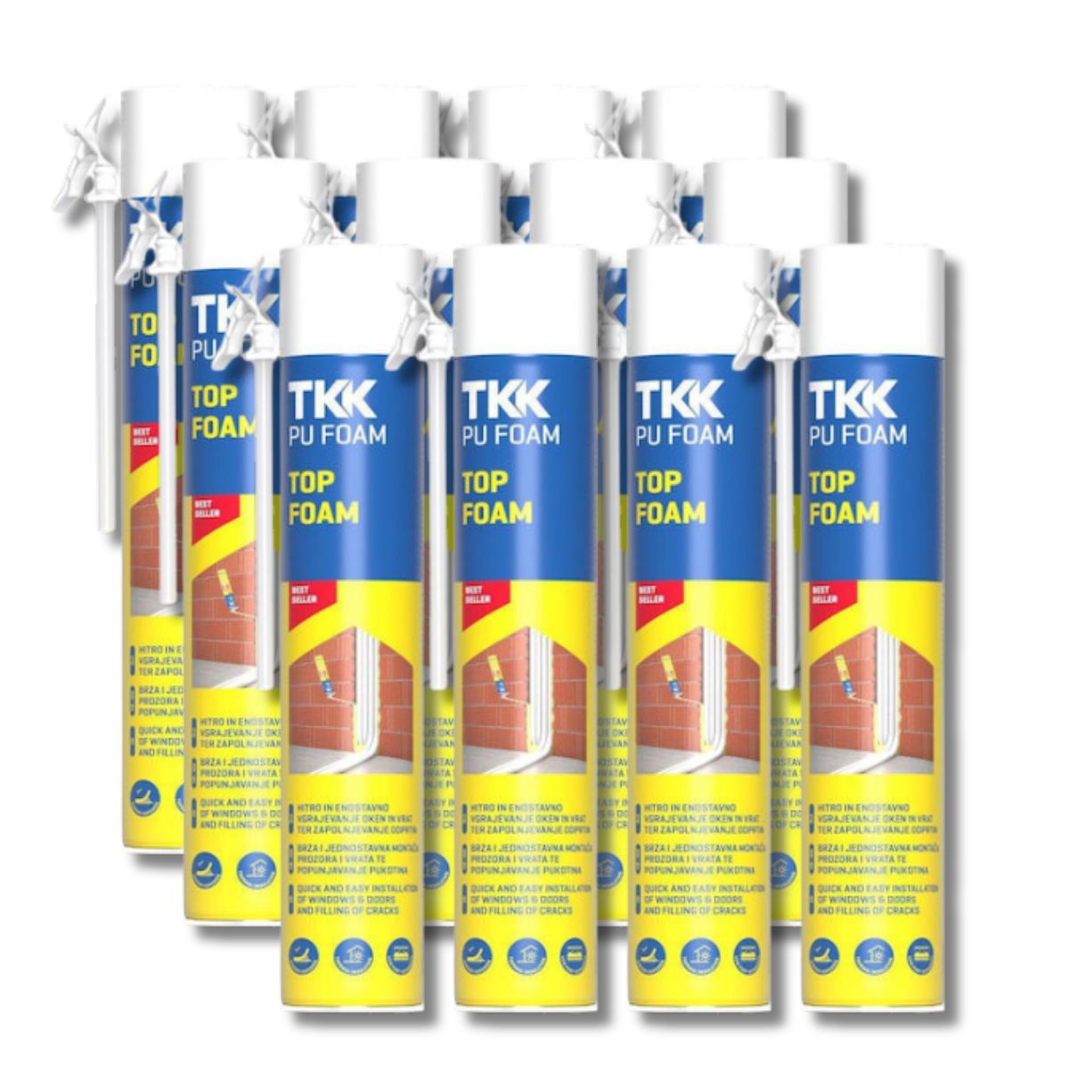 Αφρός Πολυουρεθάνης Χειρός 750ml  - 12 τεμάχια (κιβώτιο) - ΤΚΚ TOP FOAM