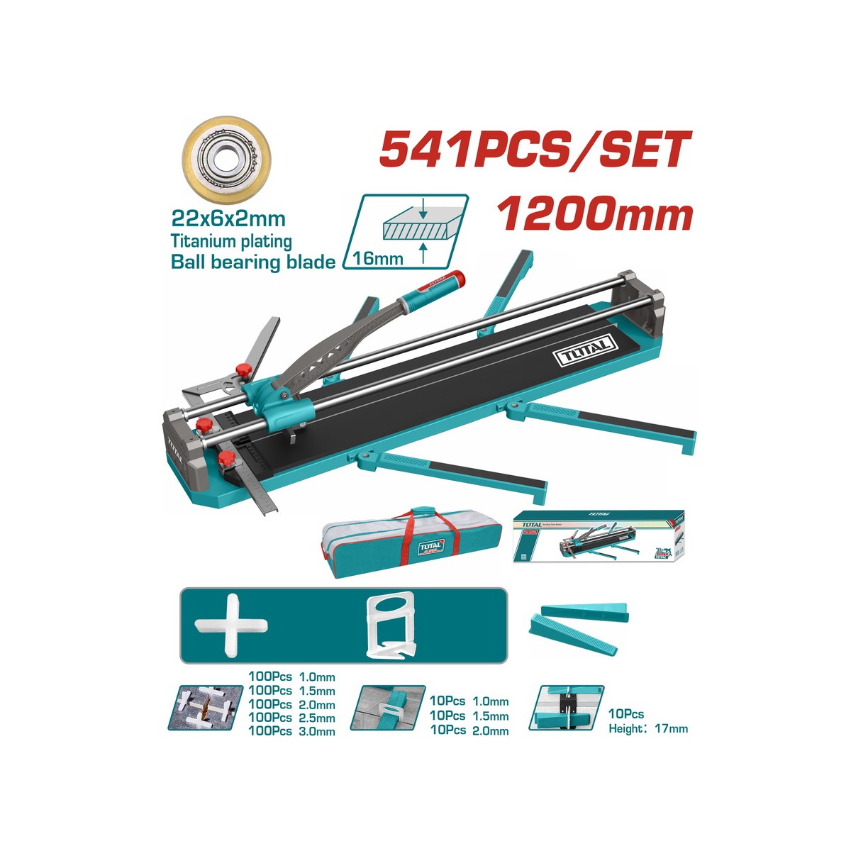 Κόφτης Κεραμικών 120cm και 540 Τεμάχια αξεσουάρ - THTC12008 - Total