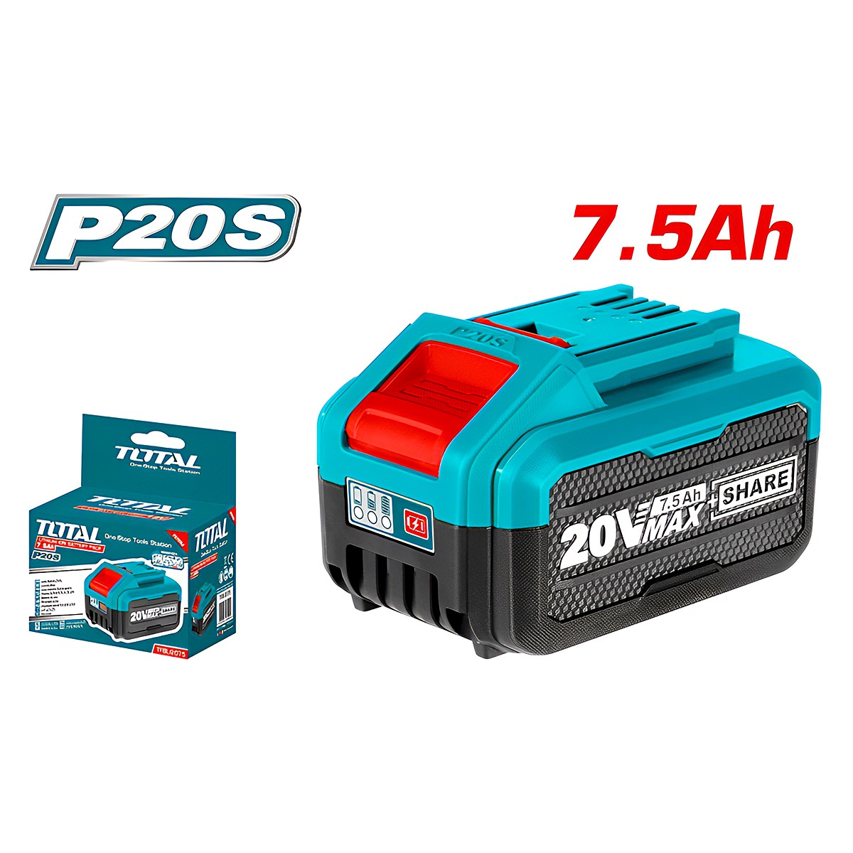 Μπαταρία Λιθίου 20V με Χωρητικότητα 7.5Ah – TFBLI2075 – TOTAL