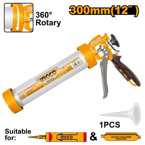 Πιστόλι Σιλικόνης (Σαλάμι) Αλουμινίου 12" – 300mm - HCG0112 - Ingco