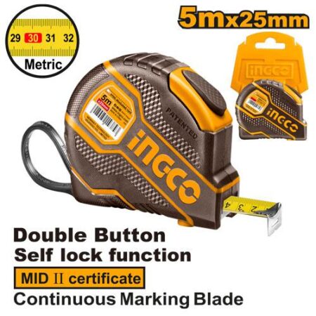 Μέτρο (μετροταινία) 5Μ x 25MM - HSMT08051E - Ingco