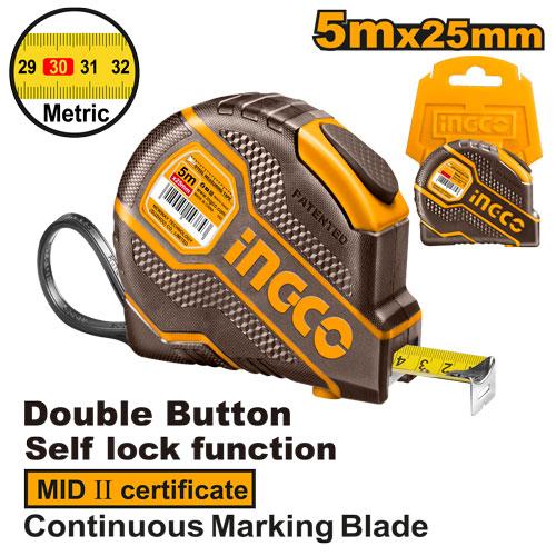 Μέτρο (μετροταινία) 5Μ x 25MM - HSMT08051E - Ingco