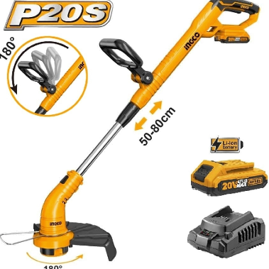 Χορτοκοπτικό Μπαταρίας Ώμου / Χειρός 3kg 20V με 1 Μπαταρία 2Ah - CGTLI20301 - INGCO