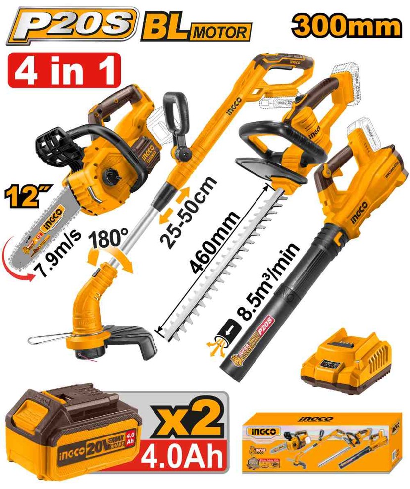 Σετ 4 εργαλεία κήπου 20v - COSLI250496E - INGCO