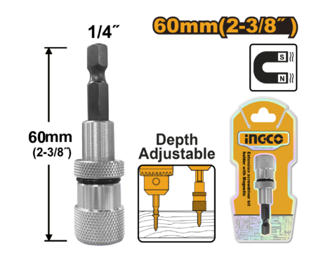 Limit screwdriver bit holder 60mm - ABH50608 - INGCO