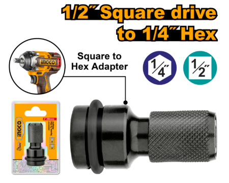 Square drive to hex socket adapter - ABH60501 - INGCO