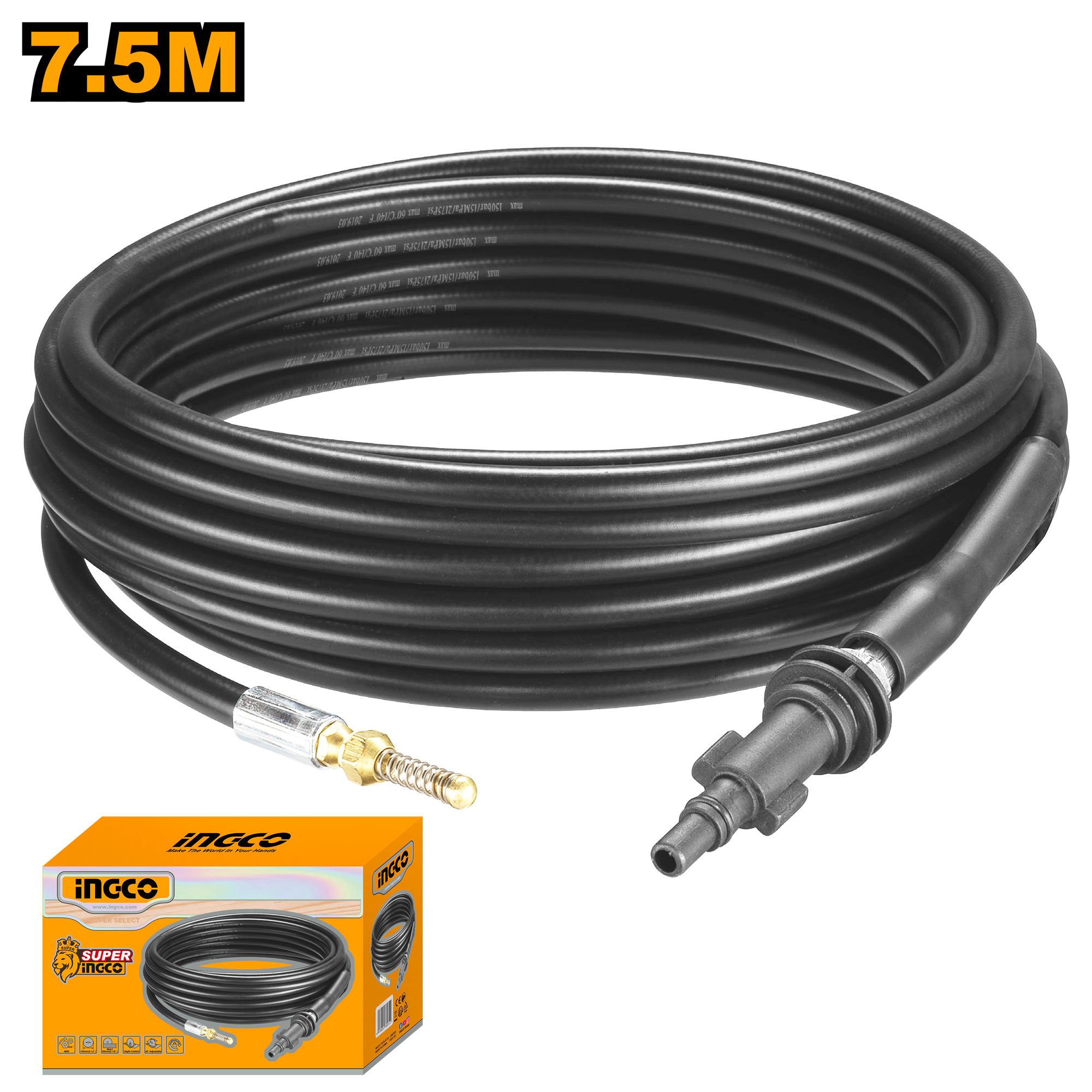 Pipe cleaning hose 7.5m - AHPH7511 - INGCO