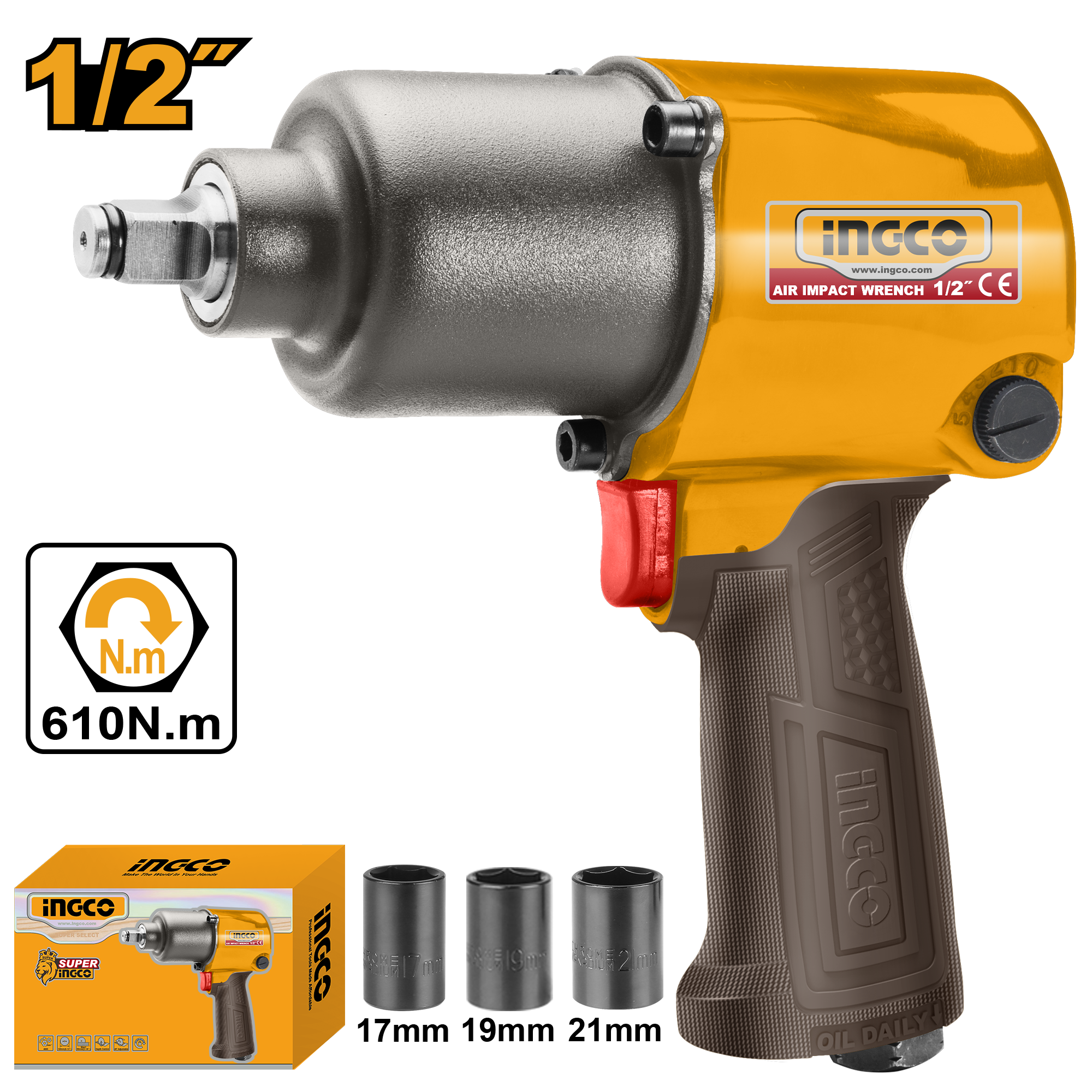 Air impact wrench 1 2 - AIW12562 - INGCO