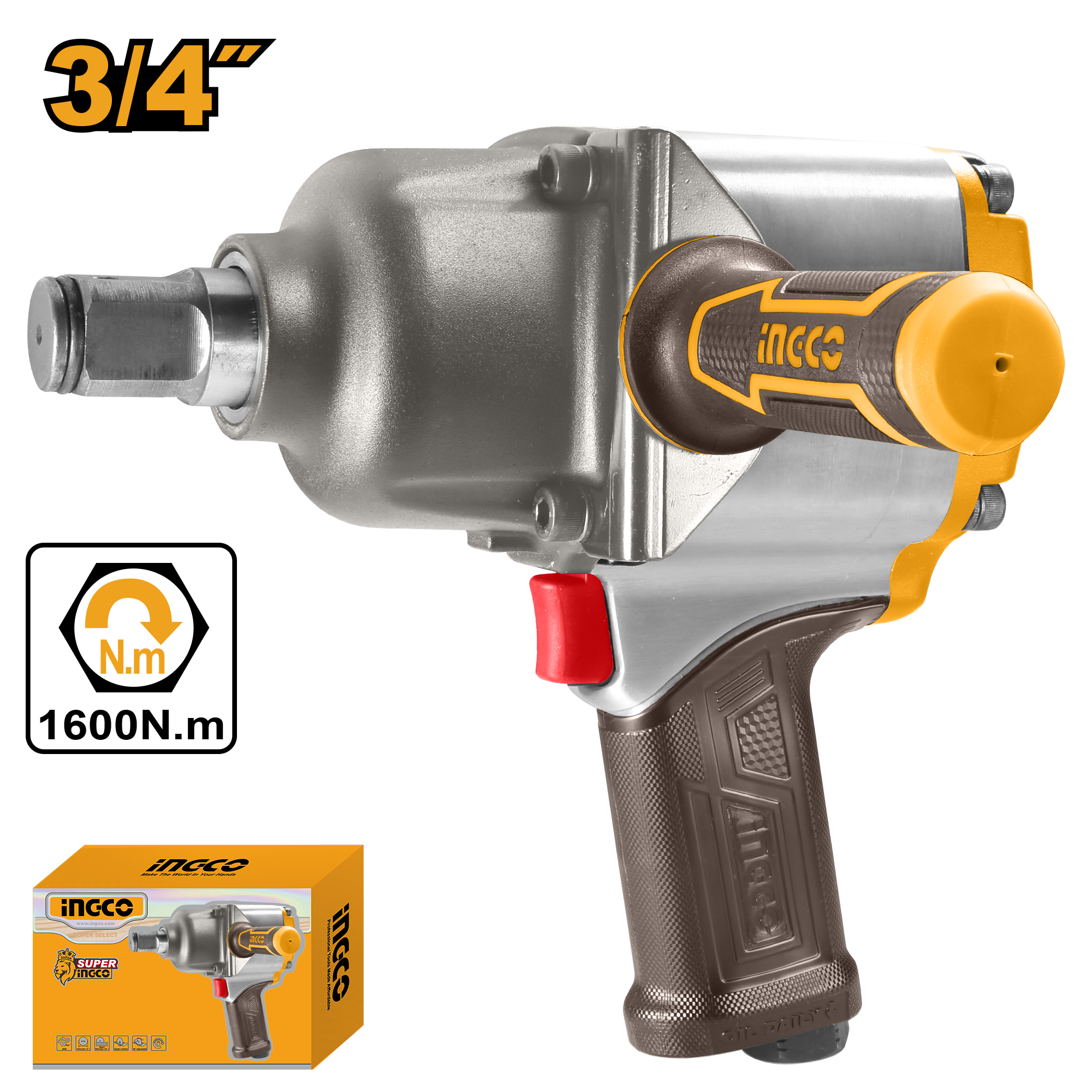 Air impact wrench 3 4 - AIW341302 - INGCO