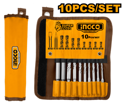 10Pcs hammer drill bits and chisels set - AKD2101 - INGCO