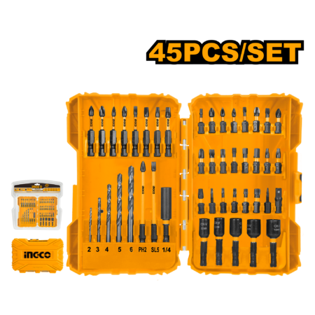 45Pcs impact screwdriver bit set - AKDL24502 - INGCO