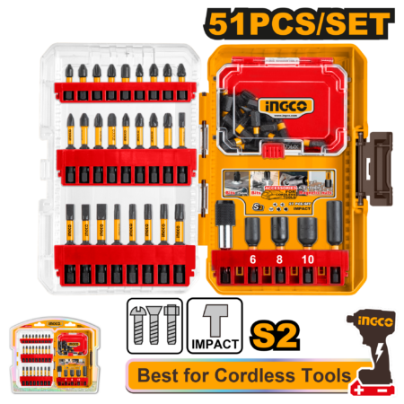 Set impact screwdriver bits 51pcs - AKDL25106 - INGCO