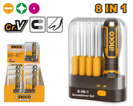 9Pcs interchangeable screwdriver set - AKISD0901 - INGCO