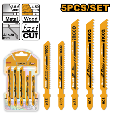5Pcs jig saw blade set - AKJ0051 - INGCO