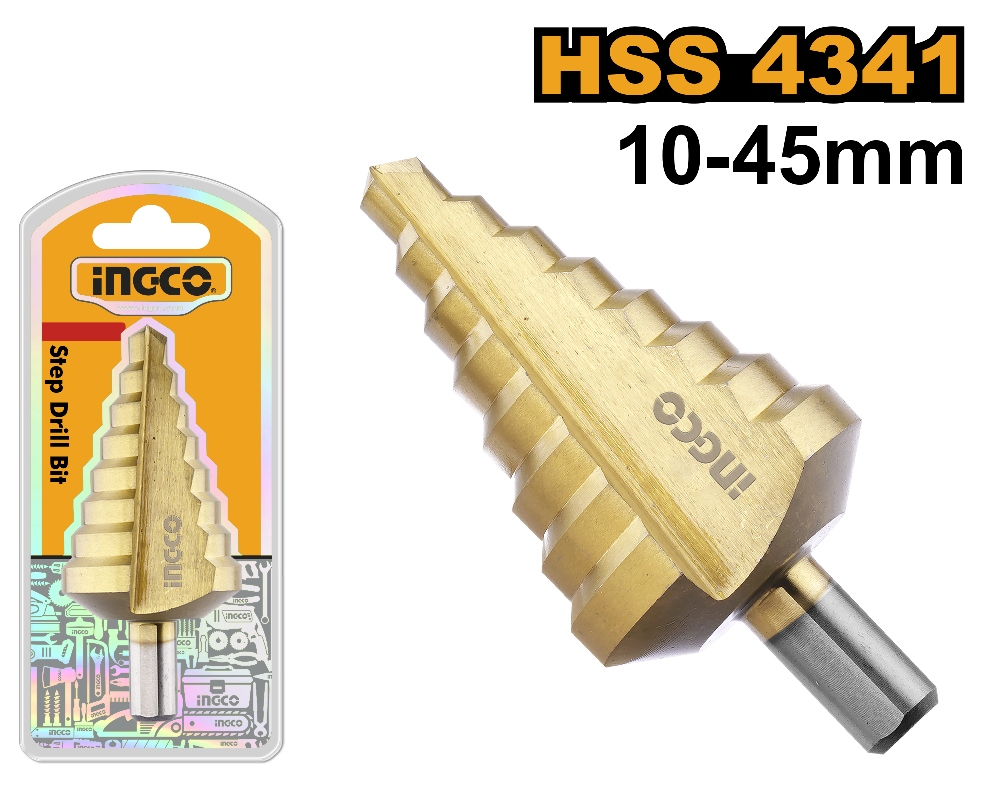Step drill bit 10 45mm - AKSDS10453 - INGCO