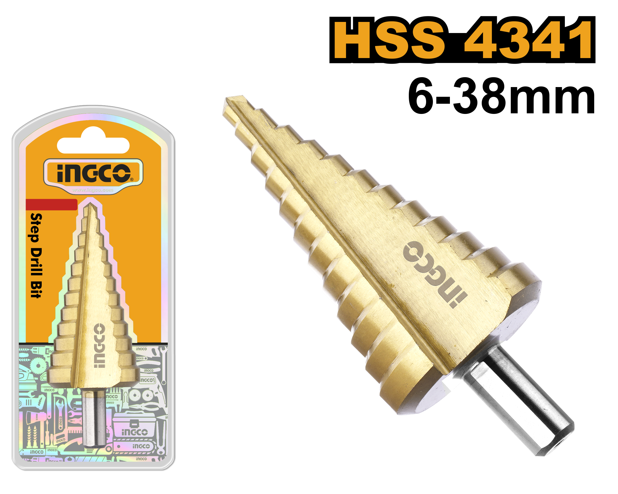 Step drill bit 6 38mm - AKSDS63803 - INGCO