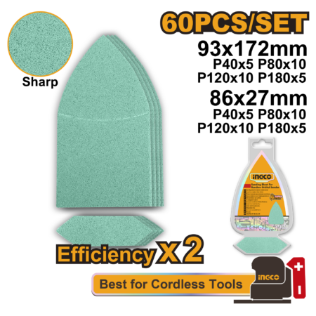 Sanding sheet set 60pcs - AKTS938660 - INGCO