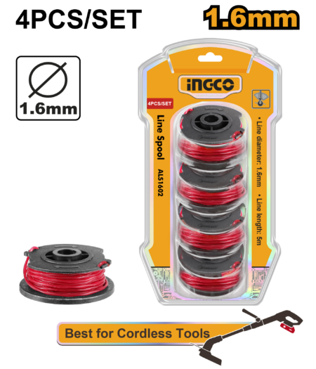 4Pcs line spool 1.6mm - ALS1602 - INGCO