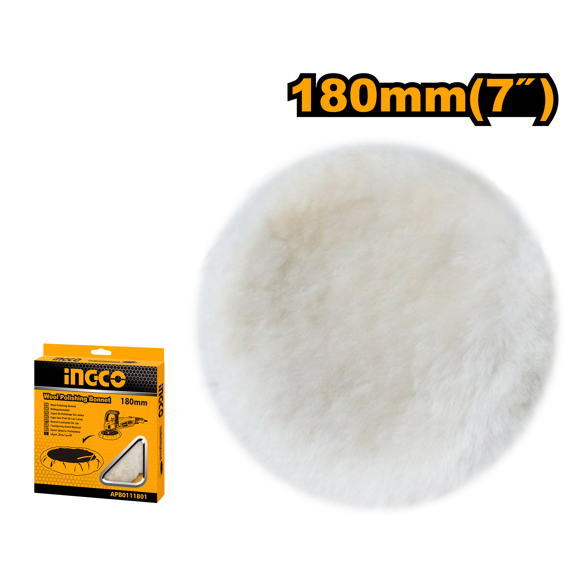 Wool polishing bonnet 180μμ - APB0111801 - INGCO