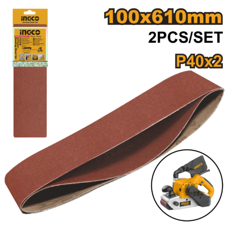 2Pcs p40 sanding sheet set 100χ610 - BSP020401 - INGCO