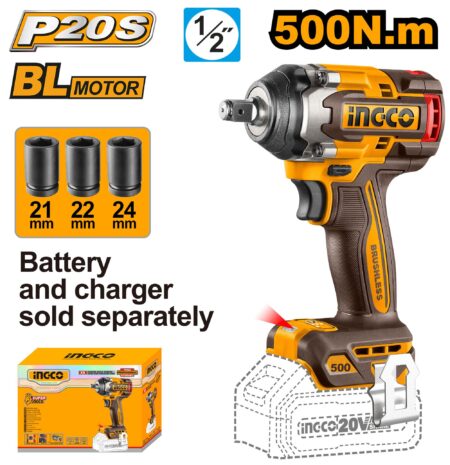 Μπουλονόκλειδο Μπαταρίας 500Nm - CIWLI20501 - Ingco