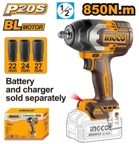 Μπουλονόκλειδο Μπαταρίας 850Nm - CIWLI20851 - Ingco