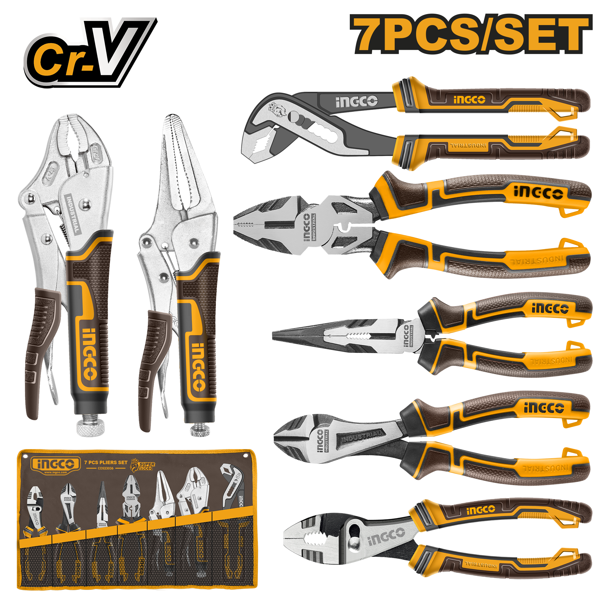 7Pcs pliers set - COS23036 - INGCO