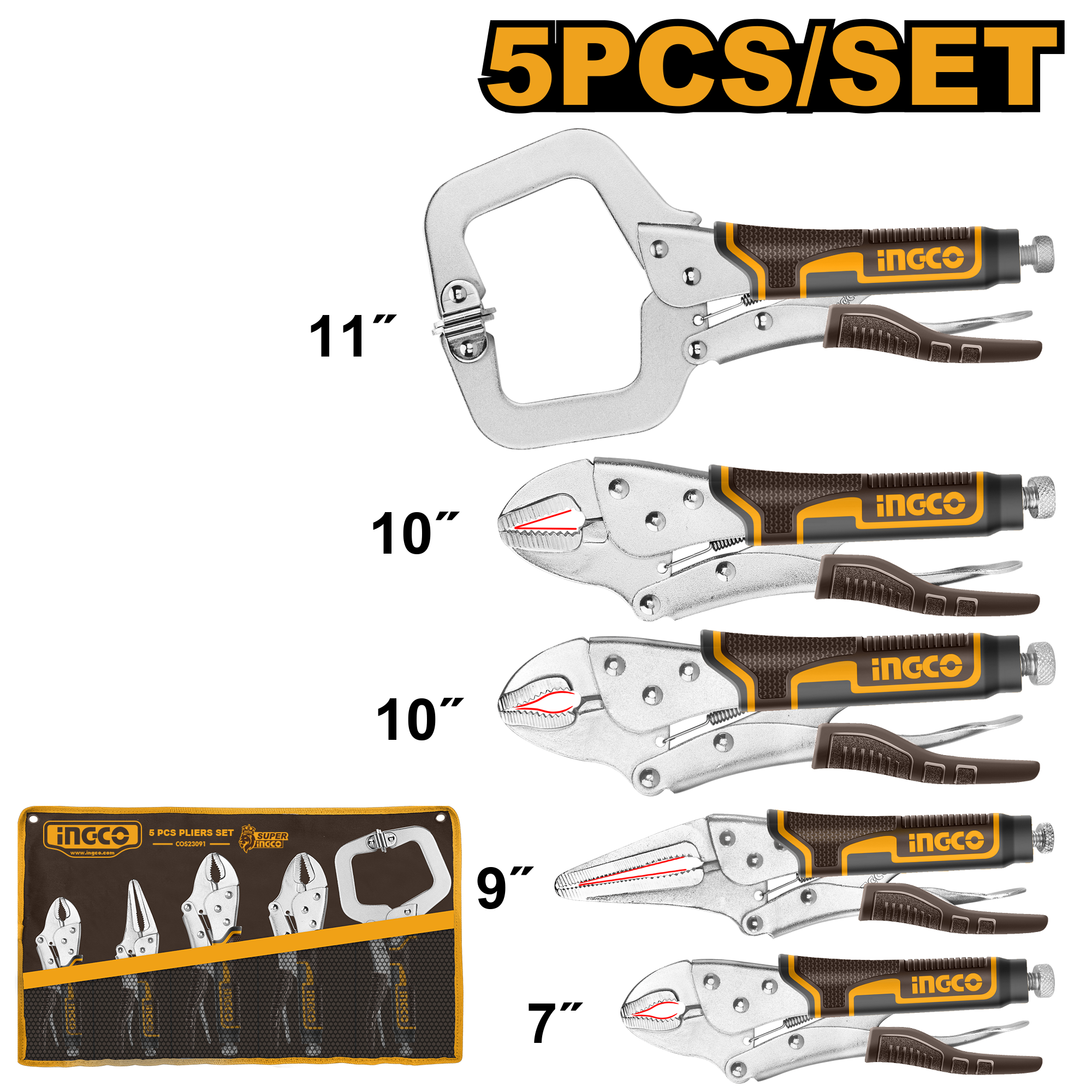 5Pcs pliers set - COS23091 - INGCO