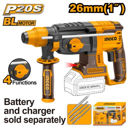 Ασύρματο Περιστροφικό Κρουστικό Σκαπτικό 20V - CRHLI20228 – Ingco