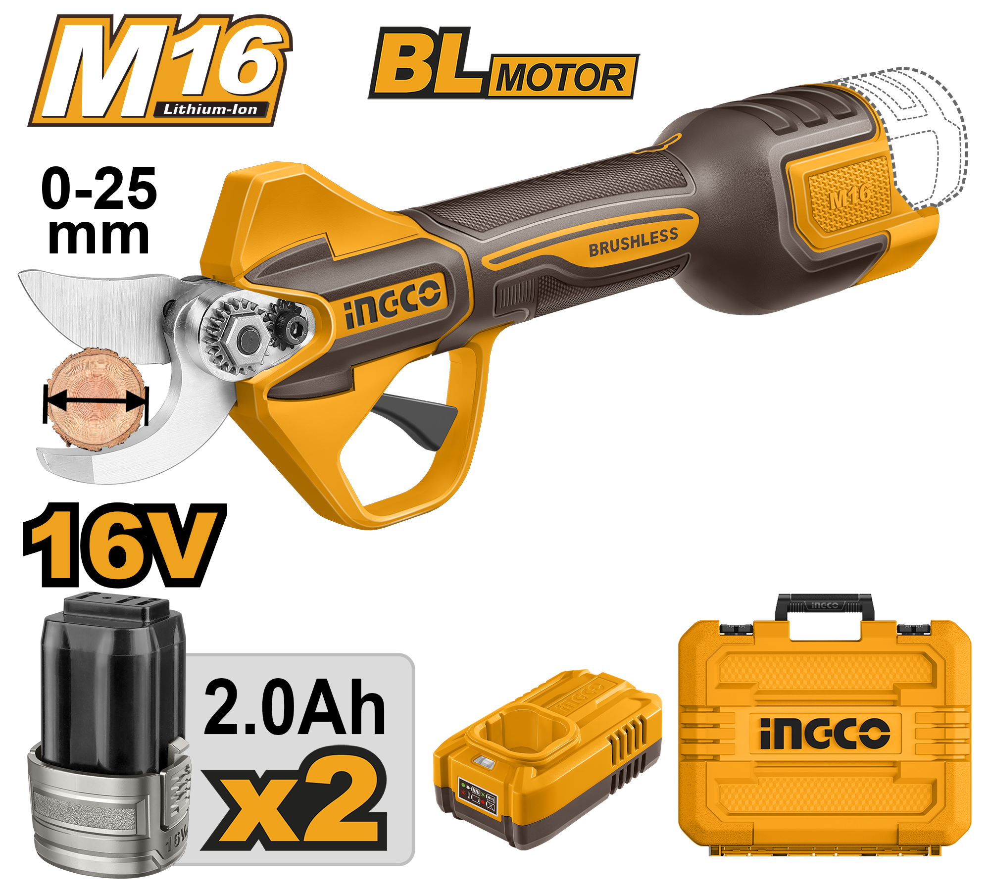 Cordless gauge straight shear bl 16v set - CSSLI162582 - INGCO