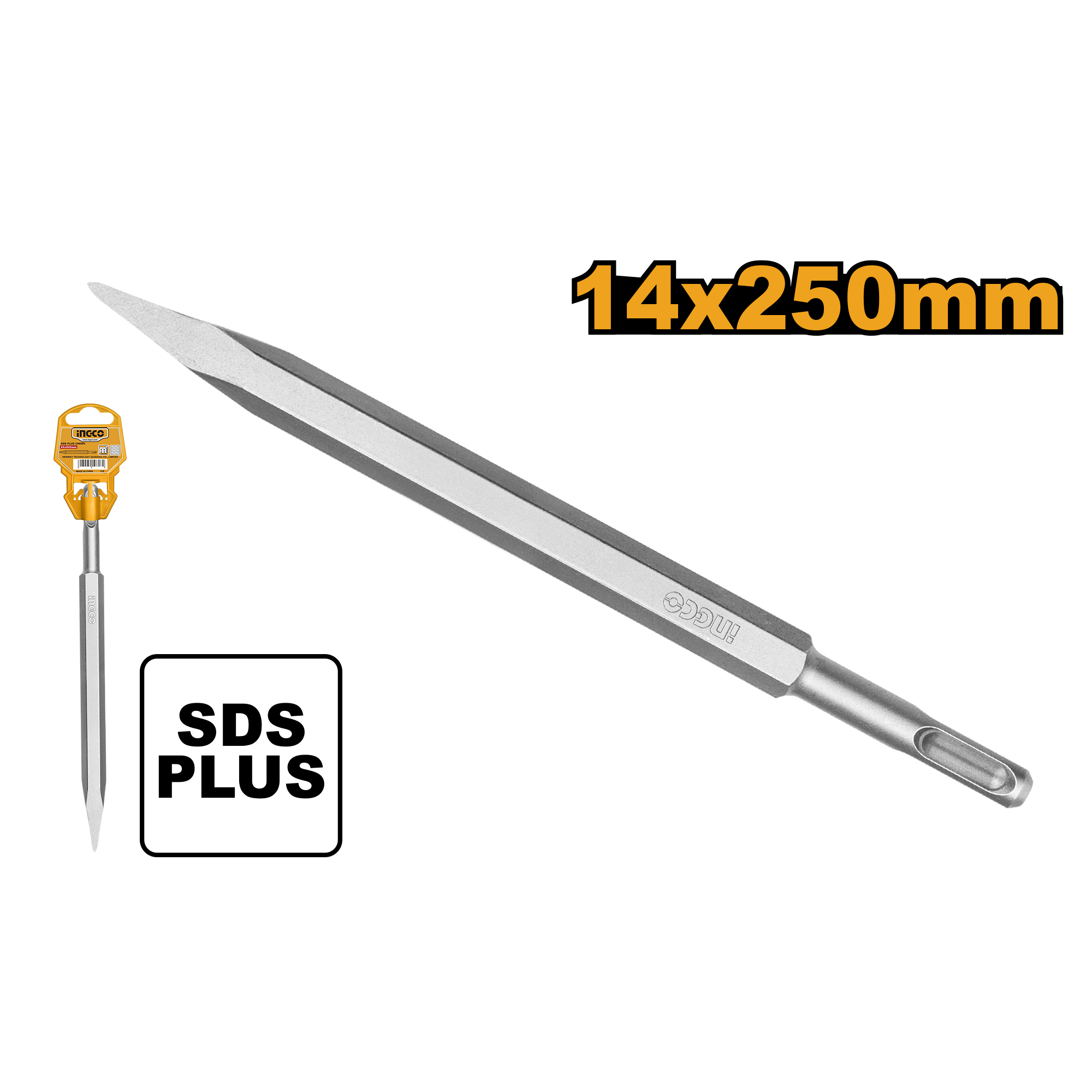 Sds plus chisel pointed 14x250mm - DBC0112501 - INGCO