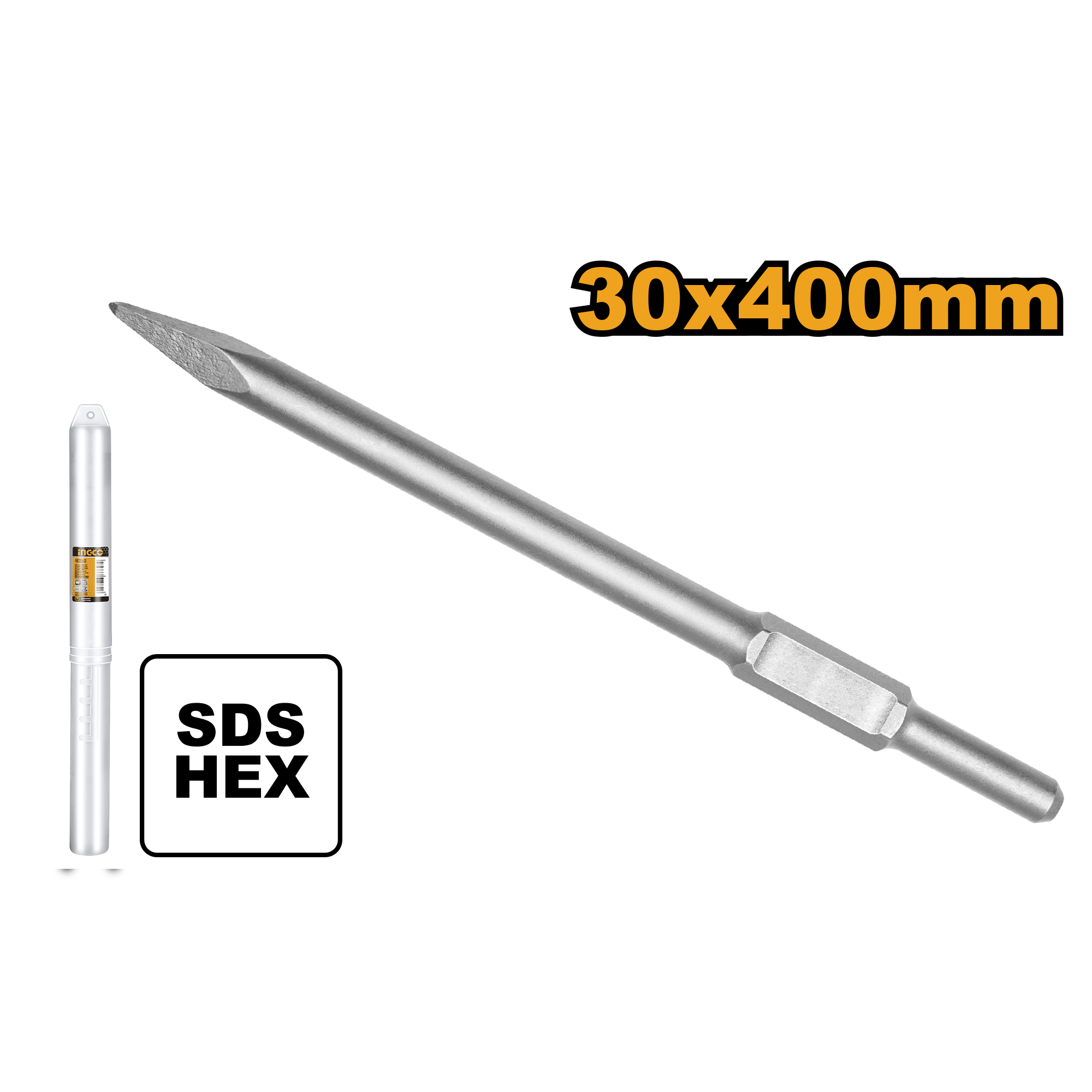 Hex chisel pointed 30x410mm - DBC0314101 - INGCO