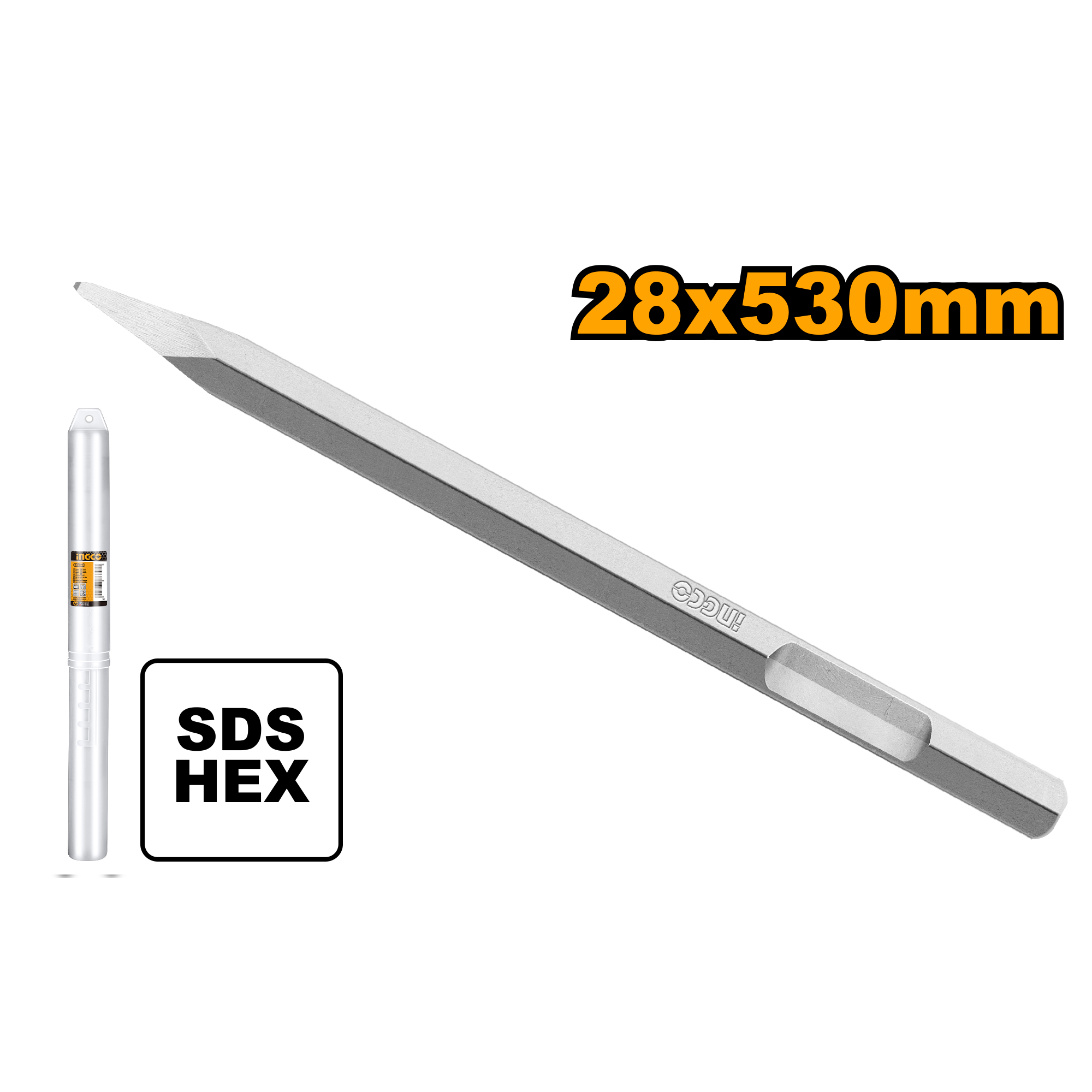 Hex chisel pointed 28x530mm - DBC0415301 - INGCO