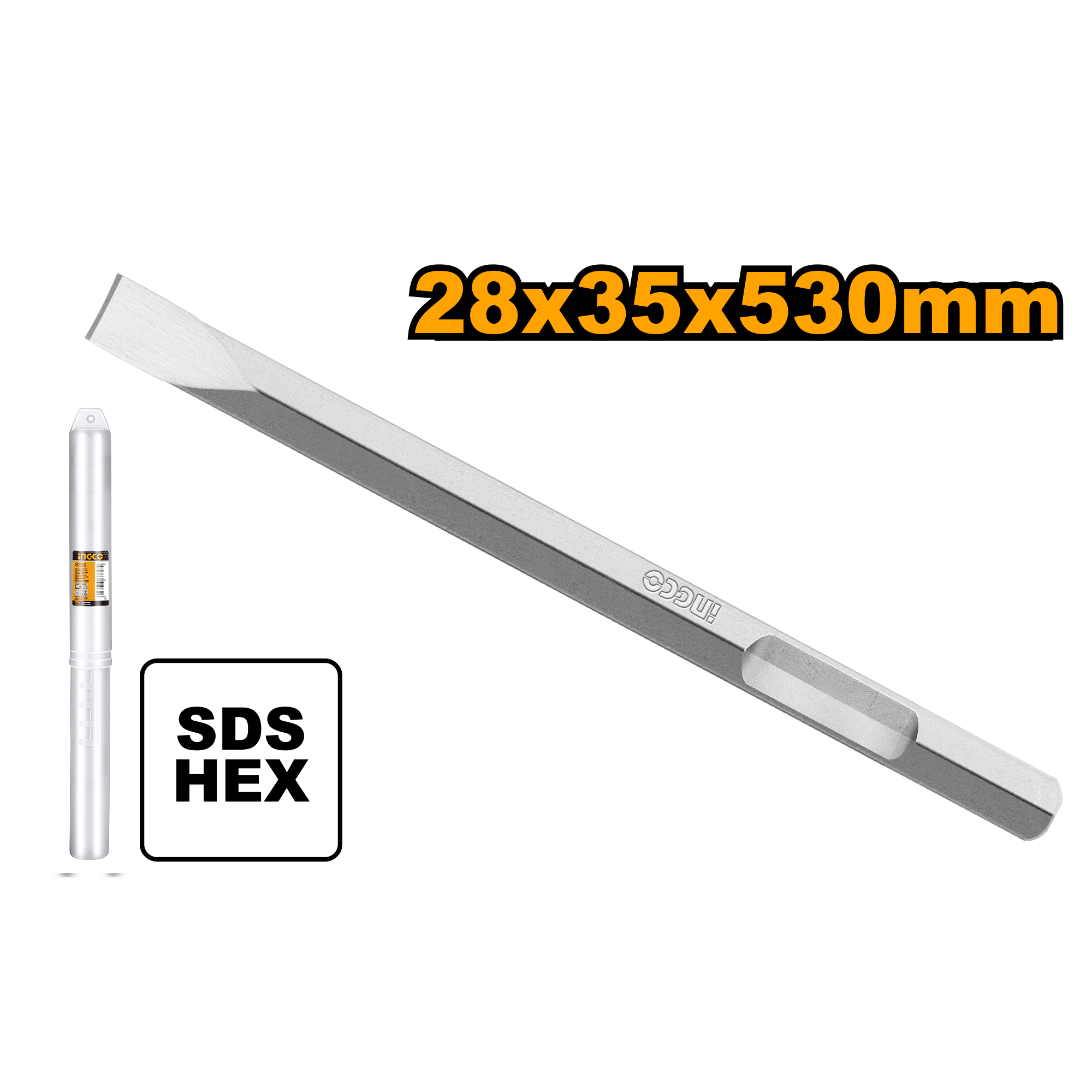 Hex chisel flat 28χ530 35mm - DBC0425302 - INGCO