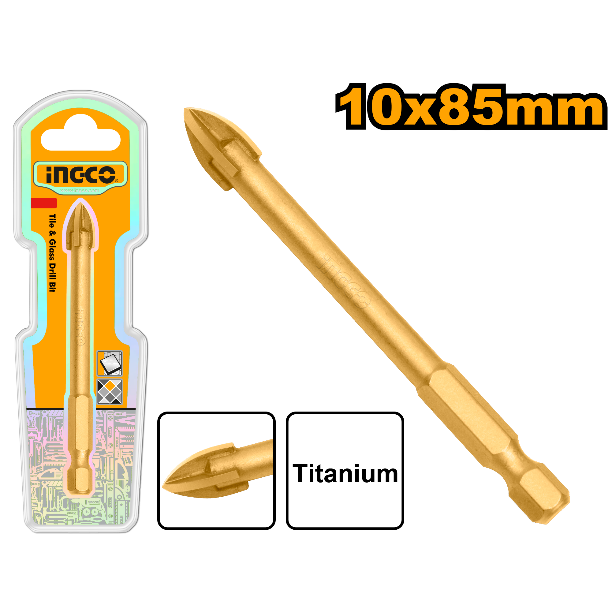 Tile and glass drill bit 10x85mm - DBG1131008 - INGCO