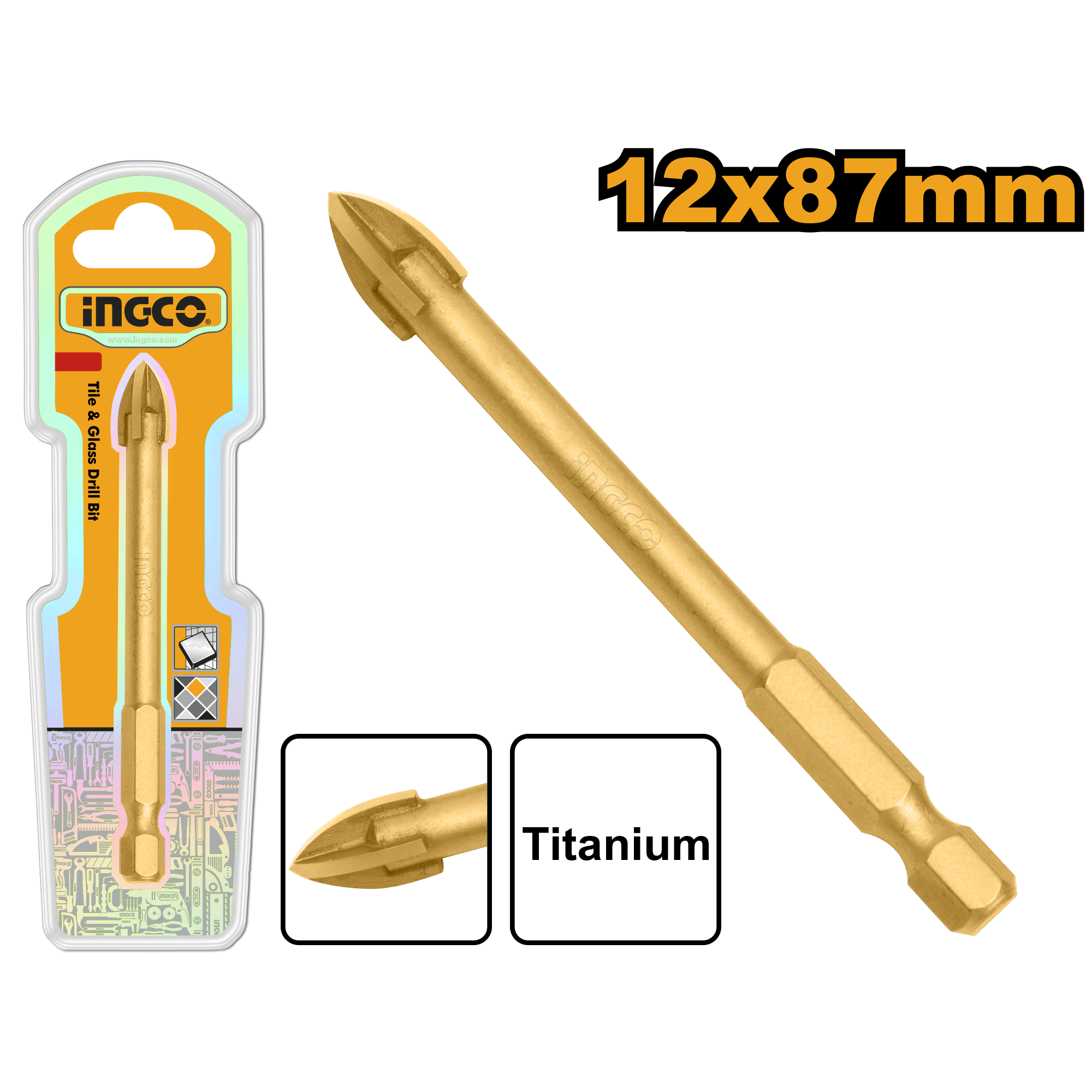 Tile and glass drill bit 12x87mm - DBG1131201 - INGCO