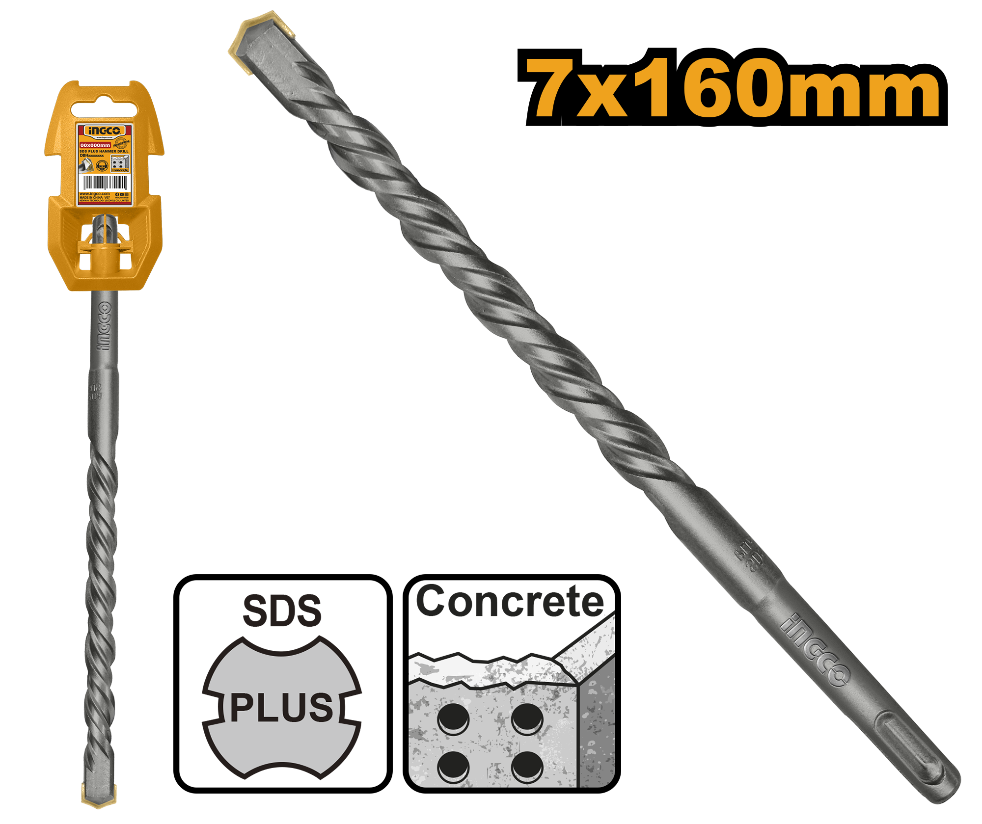 Sds plus hammer drill 7x160mm - DBH1210702 - INGCO