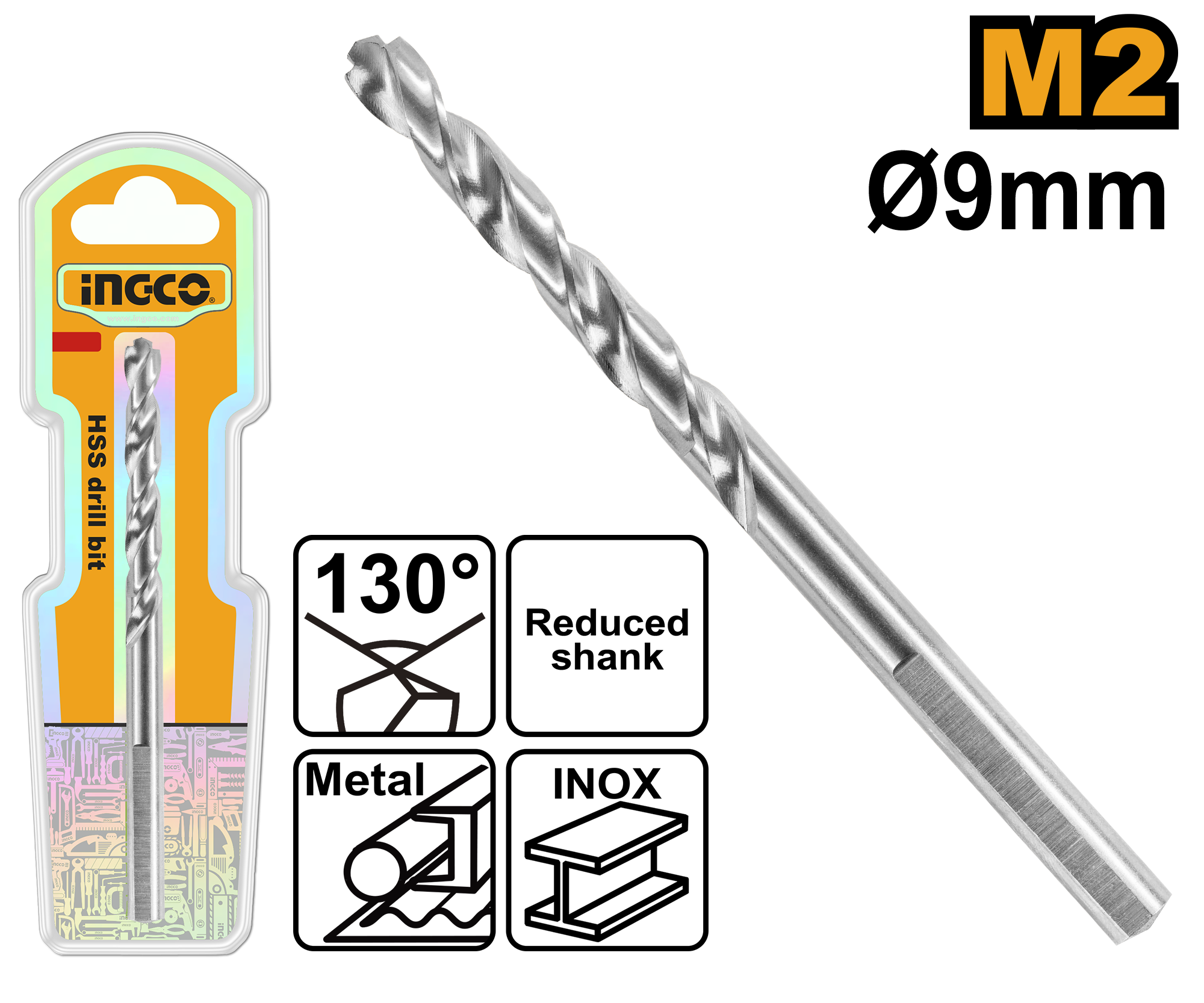 M2 hss drill bit 9.0mm - DBT11300901 - INGCO