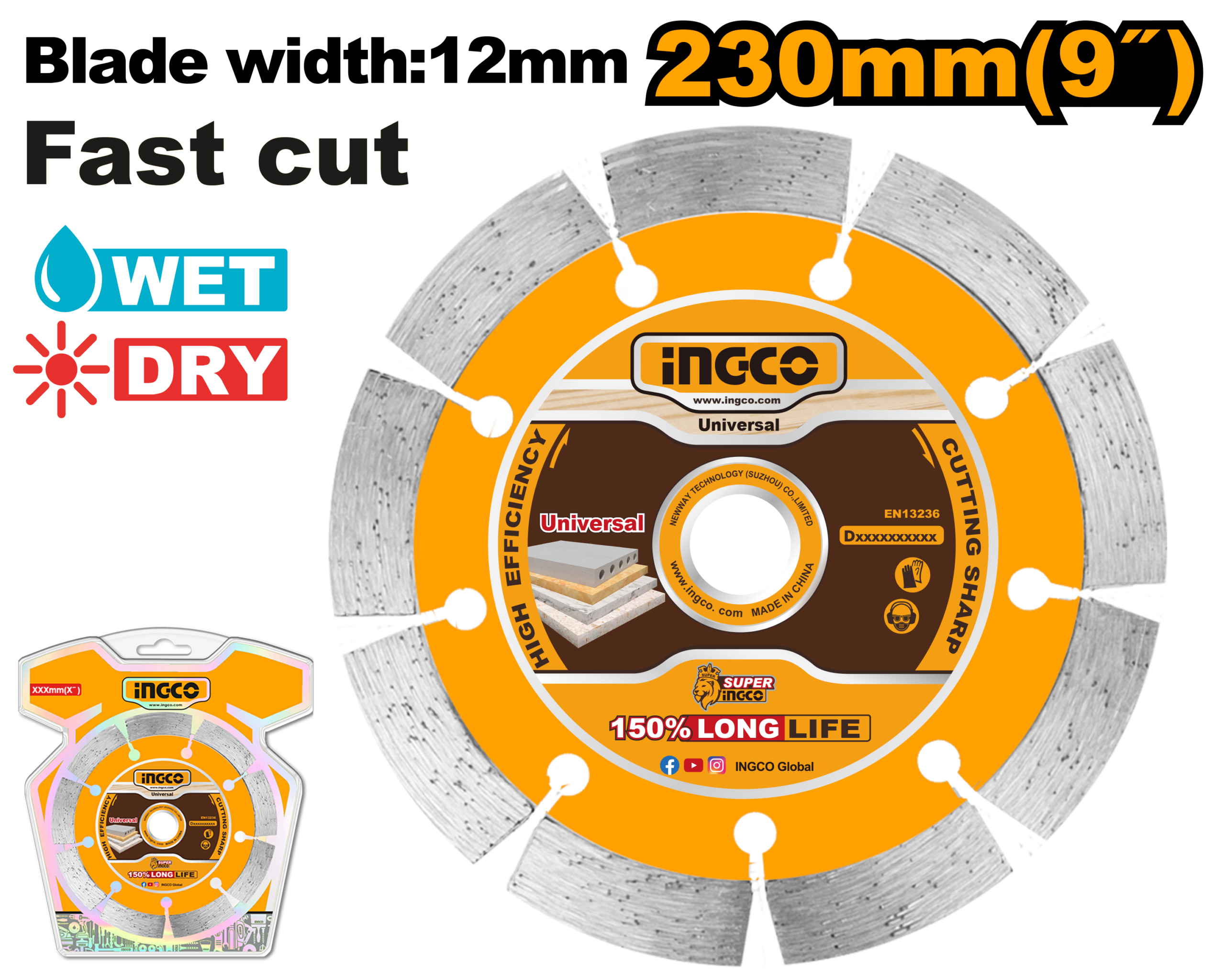 Dry diamond disc 2309x22.2mm - DMD0123013 - INGCO