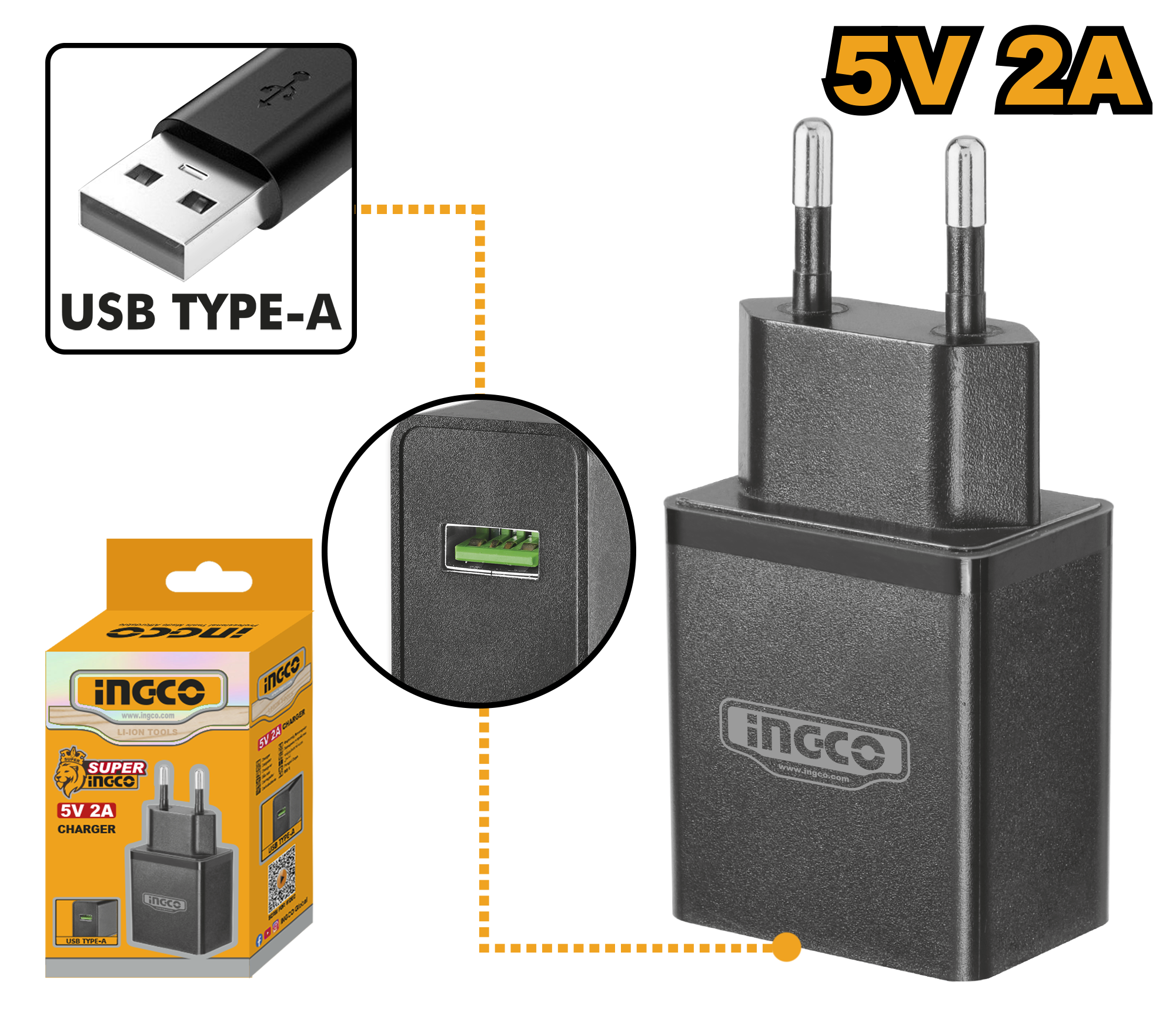 Charger 5v 2a - FCLI120502 - INGCO