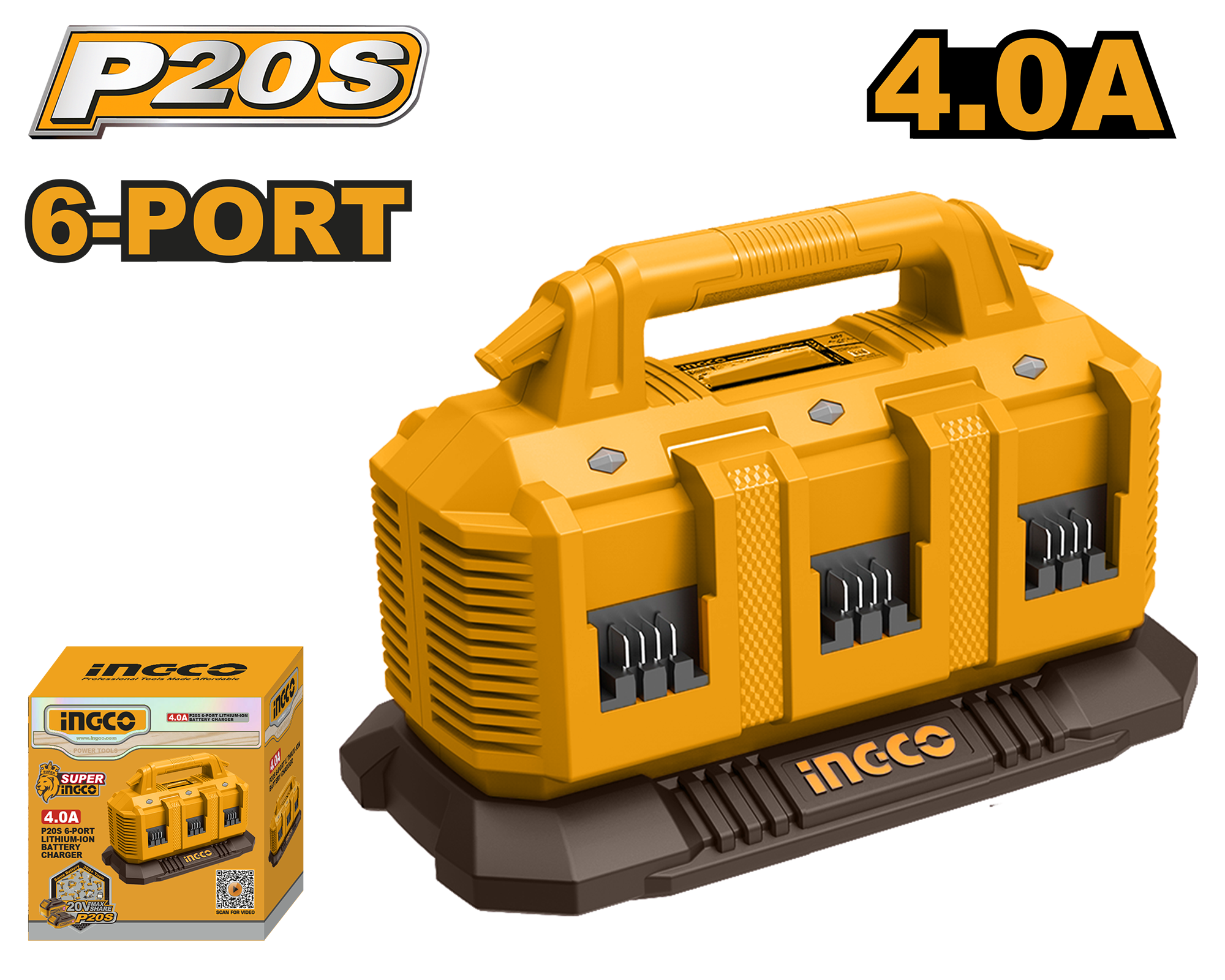 P20s battery charger 6 port - FCLI2064 - INGCO
