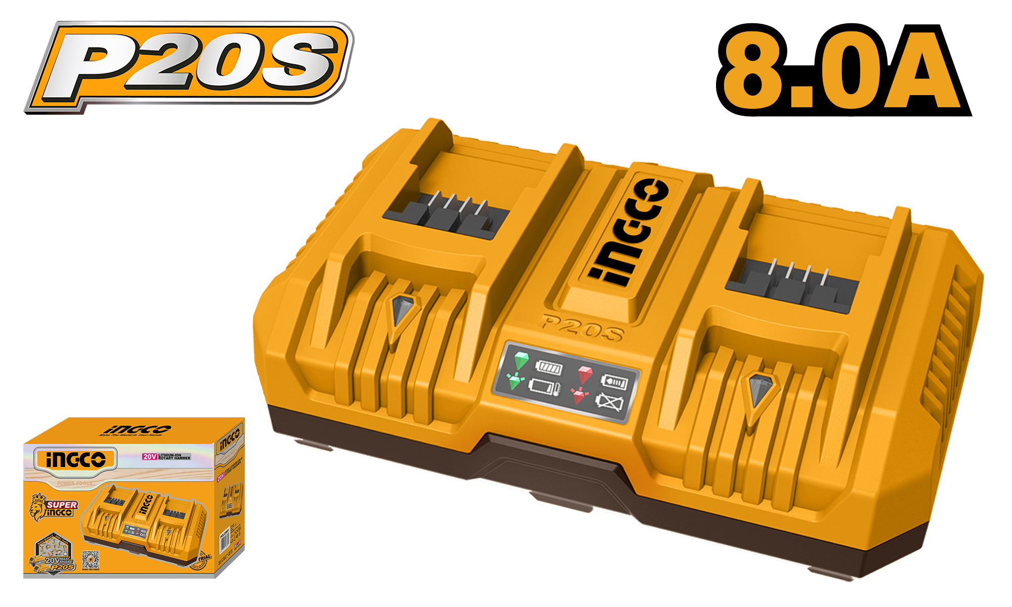 Lithium ion battery charger 20v - FCLI2082 - INGCO