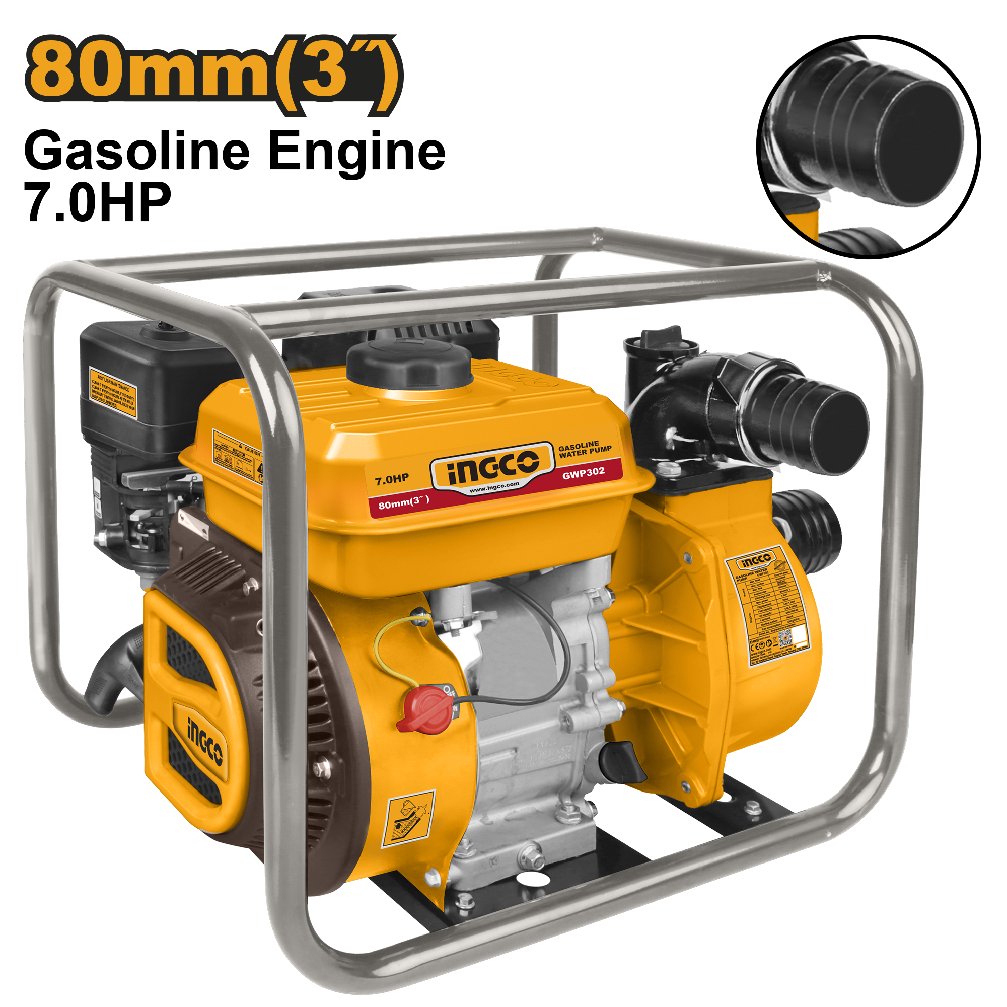 Gasoline water pump 80mm - GWP302 - INGCO