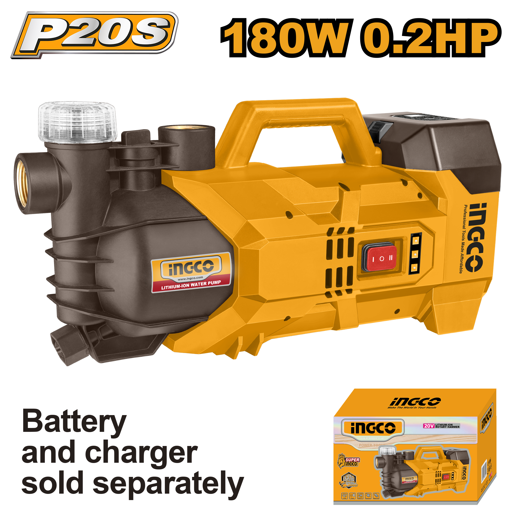 Lithium ion water pump 20v solo - GWPLI201801 - INGCO