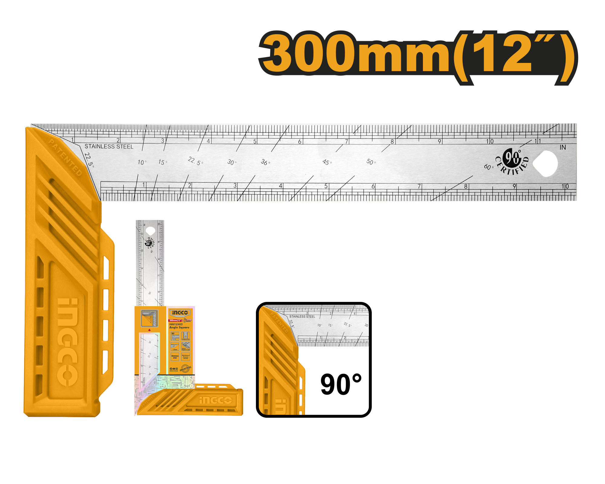 Angle square 12 300μμχ40μm - HAS123002 - INGCO