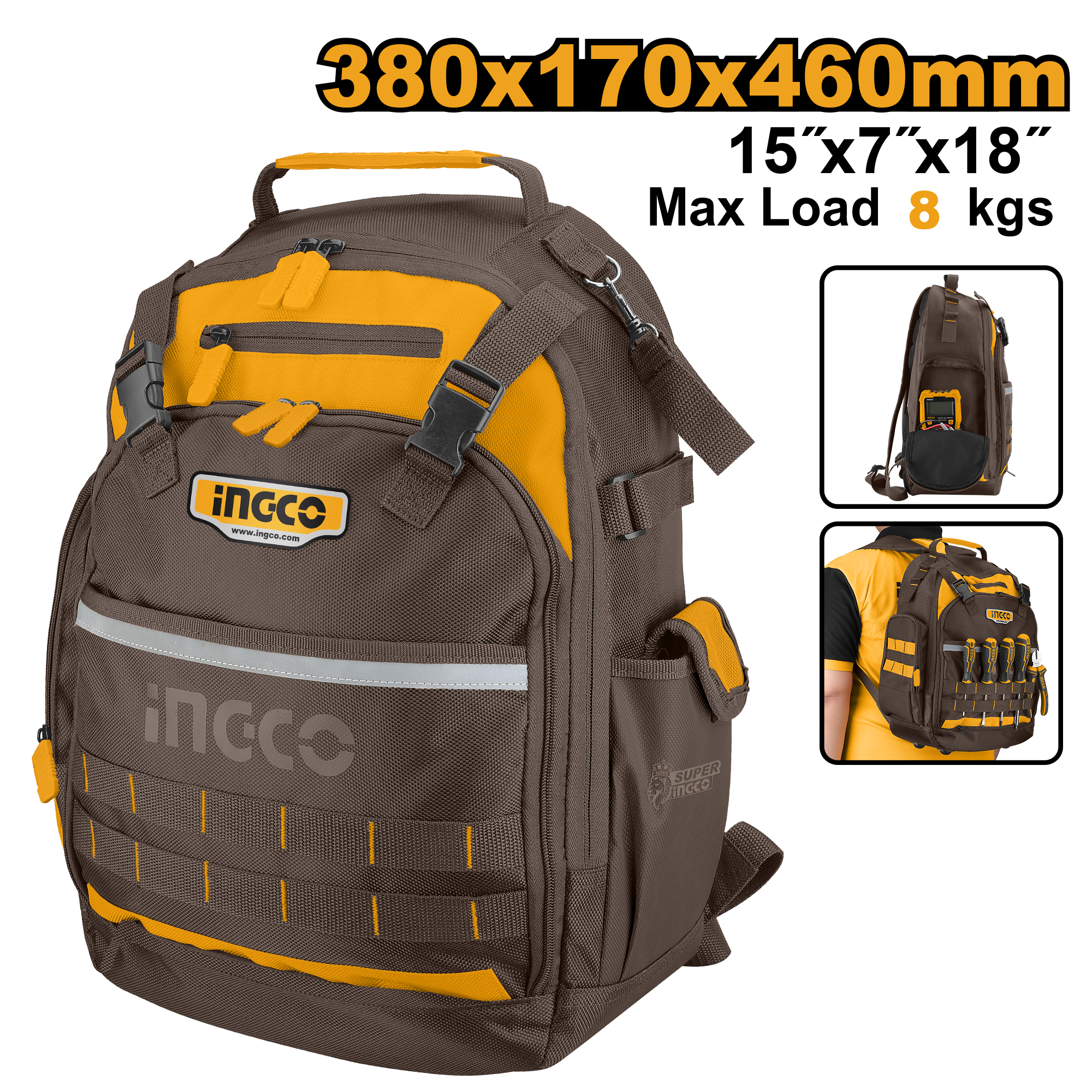 Tools backpack 380x170x460mm - HBP01028 - INGCO