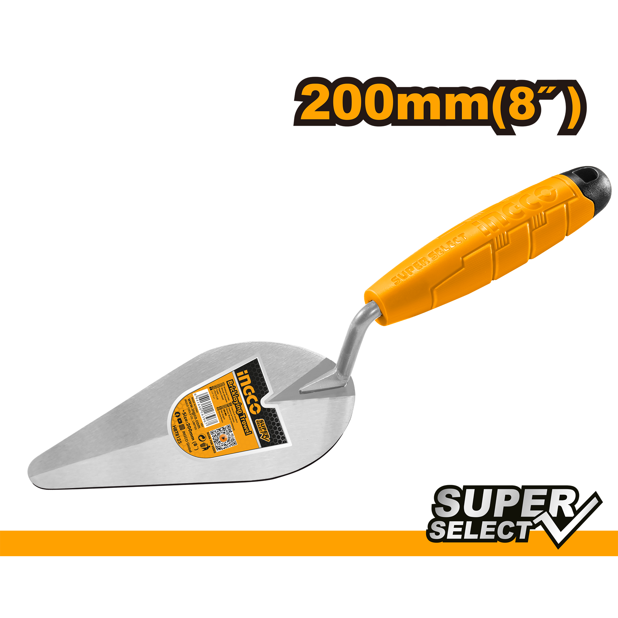 Bricklaying trowel 8 200μμ - HBT8125 - INGCO