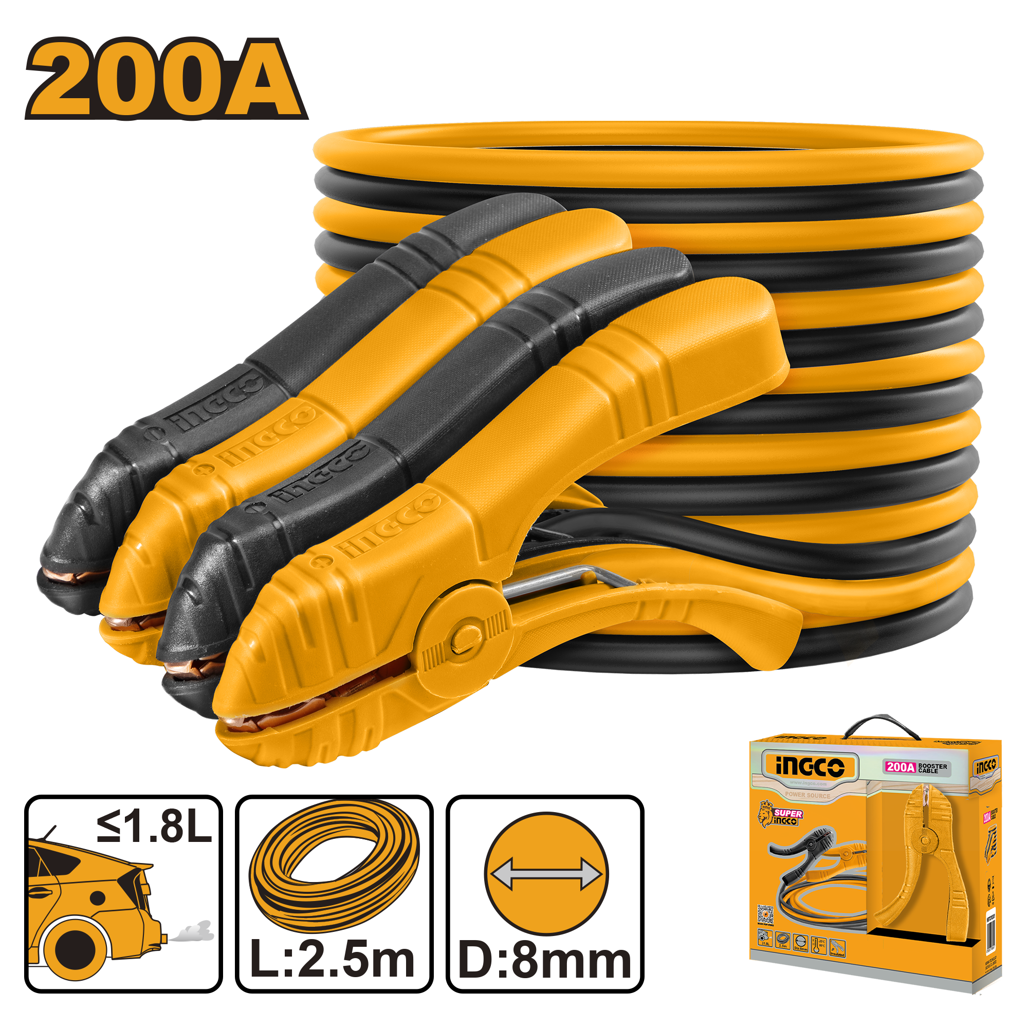 Booster cable 200amp - HBTCP2001 - INGCO